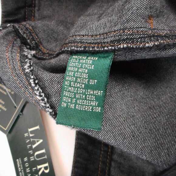 Lauren Ralph Lauren Jean Co. Women’s 18W Denim Skirt Black Button-up NWT Vintage - Picture 10 of 11